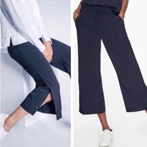 Athleta Tribeca Crop Pants Size 8 Navy Wide Leg
